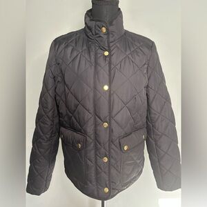 J. Crew womens coat. Snap Closure. Like New. Black size Large